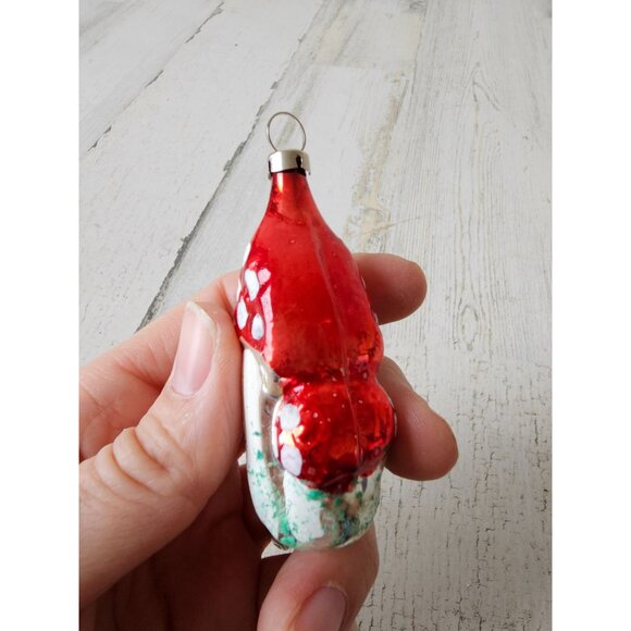 Vintage mushroom Mercury glass ornament Xmas tree mini - Picture 6 of 7